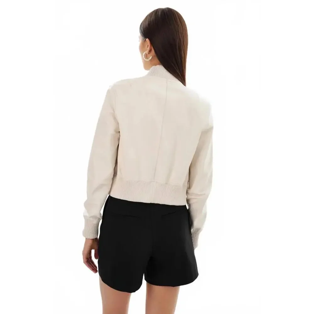 Lamarque Cream Bomber Jacket - Picture 2 of 6